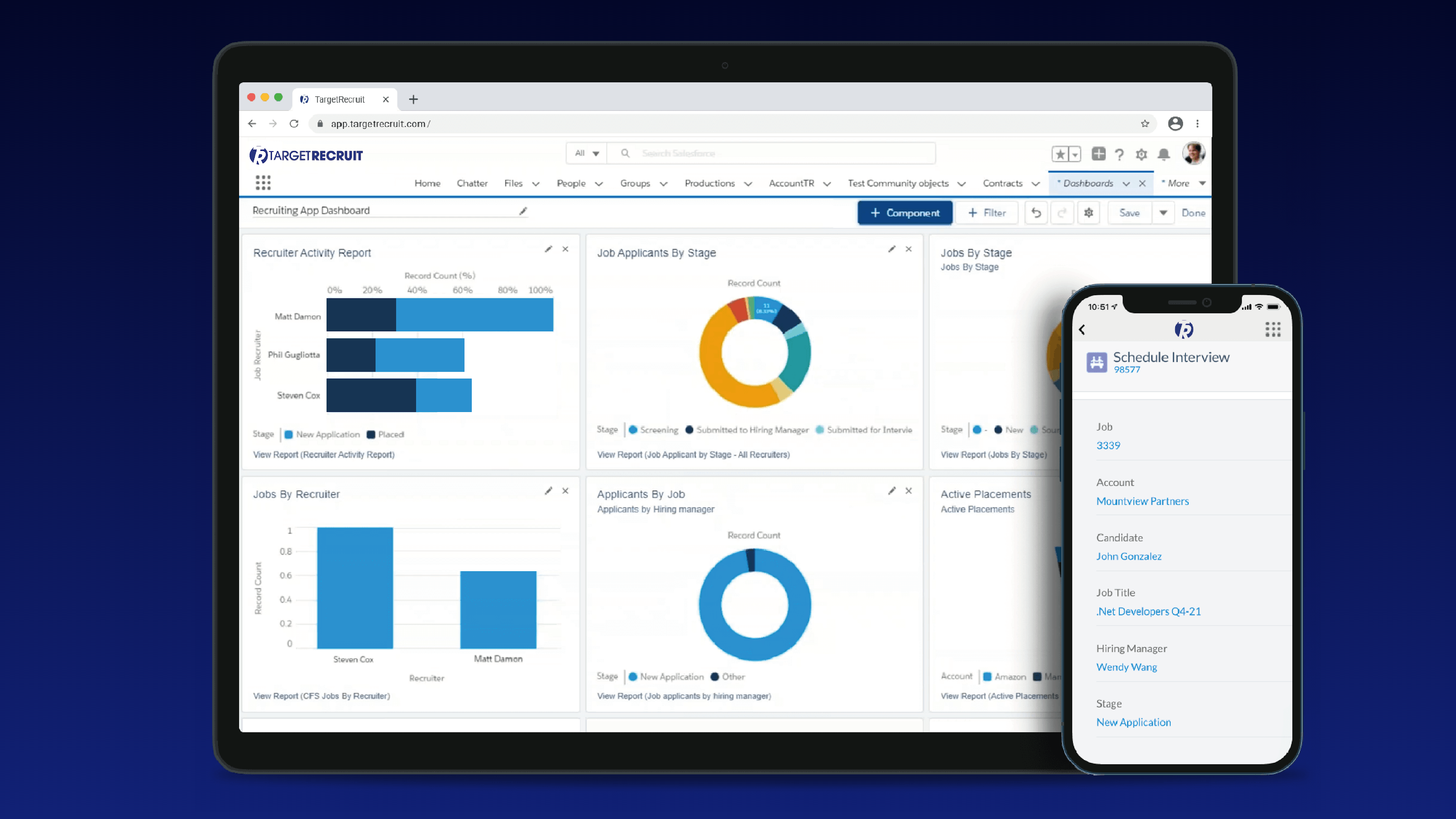 Recruiter dashboard homepage screenshot